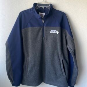 NFL jacket pullover top 3/4 zip Seattle Seahawks men's size Large